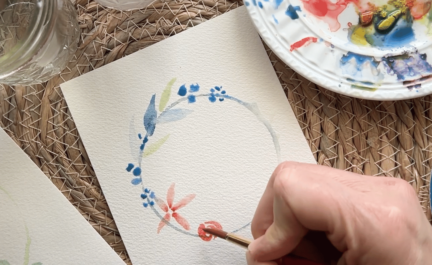 Simple watercolor mark making