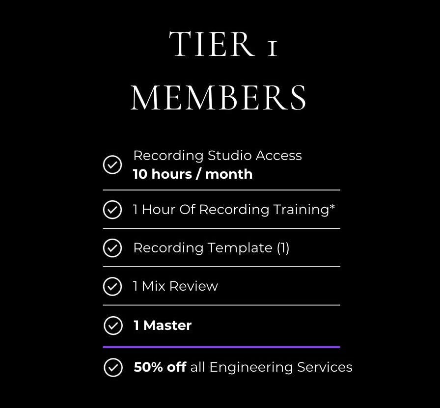 Tier 1 Studio Access