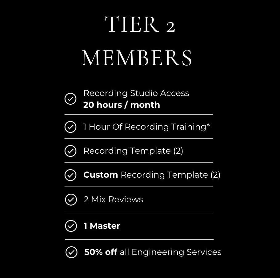 Tier 2 Studio Access 