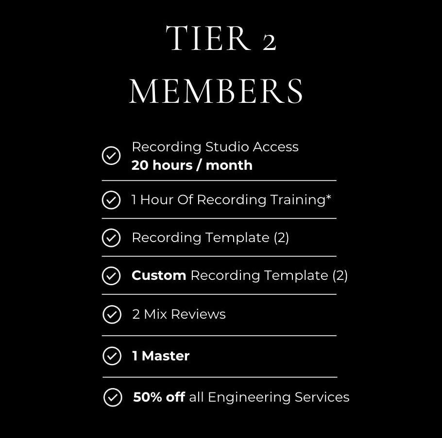 Tier 2 Studio Access 