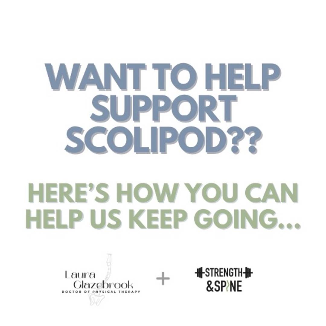 text saying "want to help support scolipod? here's how you can help us keep going"