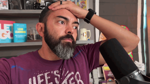 Gif of Pat looking stressed