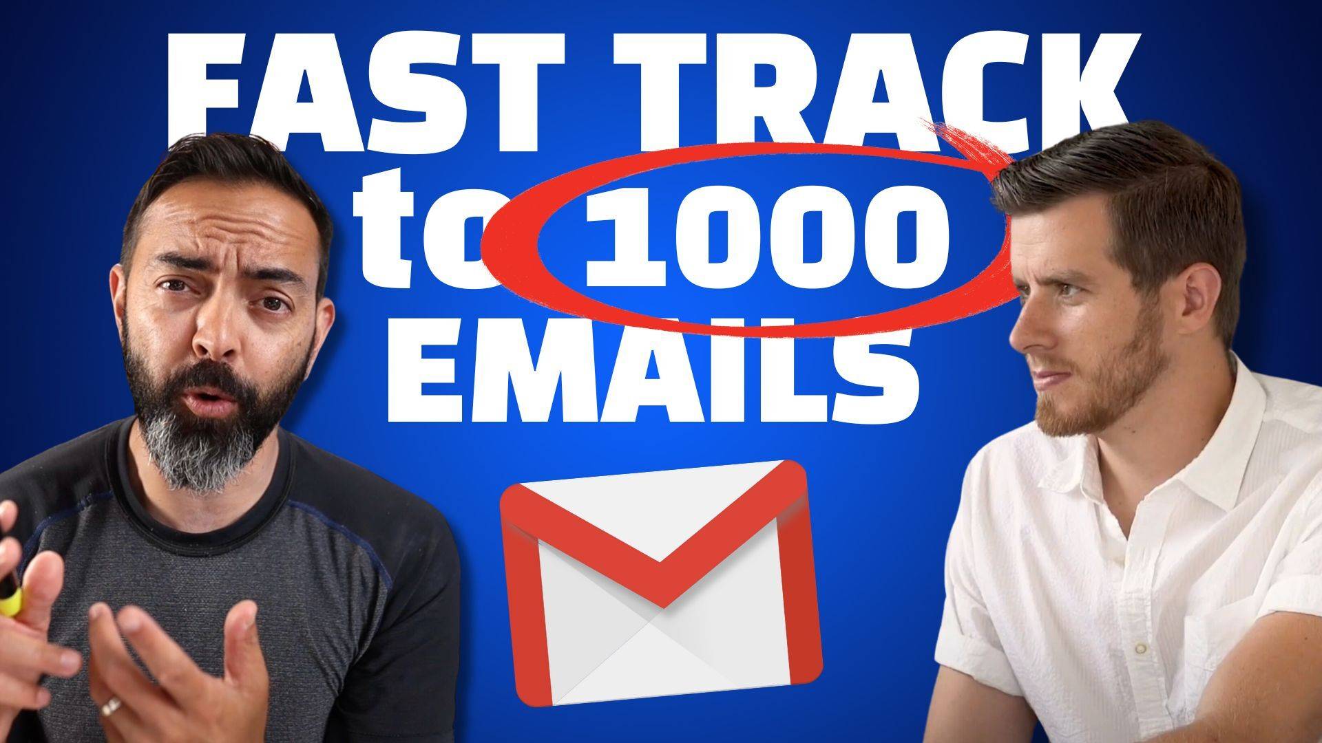 Thumbnail image of Pat Flynn and Nathan Barry with text reading Fast Track to 1000 Emails