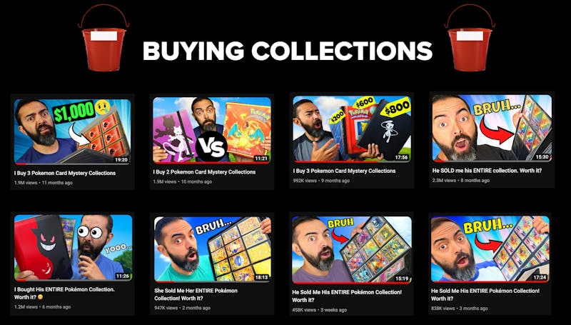 Screenshot of bucket video with title BUYING COLLECTIONS