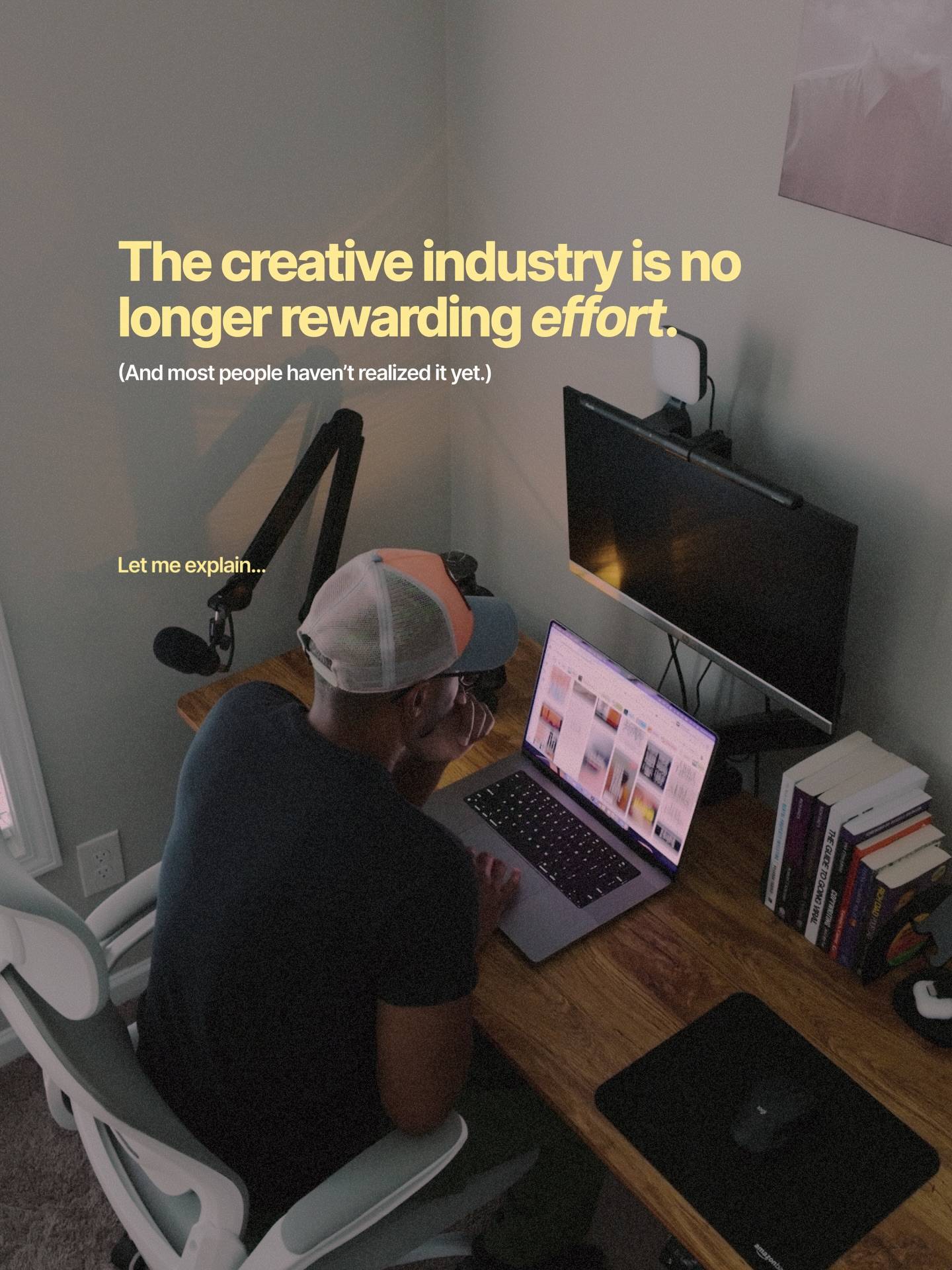 The creative industry doesn’t reward effort anymore.. It rewards leverage, positioning, and connection. If you’re still relying on hard work alone, you’re already falling behind and don’t even know it yet.

#personalbrand #graphicdesignerlife #creativelife #designcareer #creativegrowth