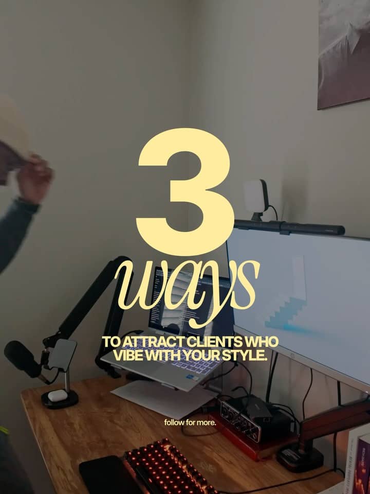 Comment “CBA” to join the Creator Brand Academy and get early access.

The right clients aren’t attracted by luck. They’re attracted by clarity.

When you show your process, teach your taste, and stand for something specific, your work becomes a magnet.

#designer #digitalmarketing #digitalproducts #graphicdesign #personalbrand #growthmindset #webdesigner #branddesigner #digitalproductscoach