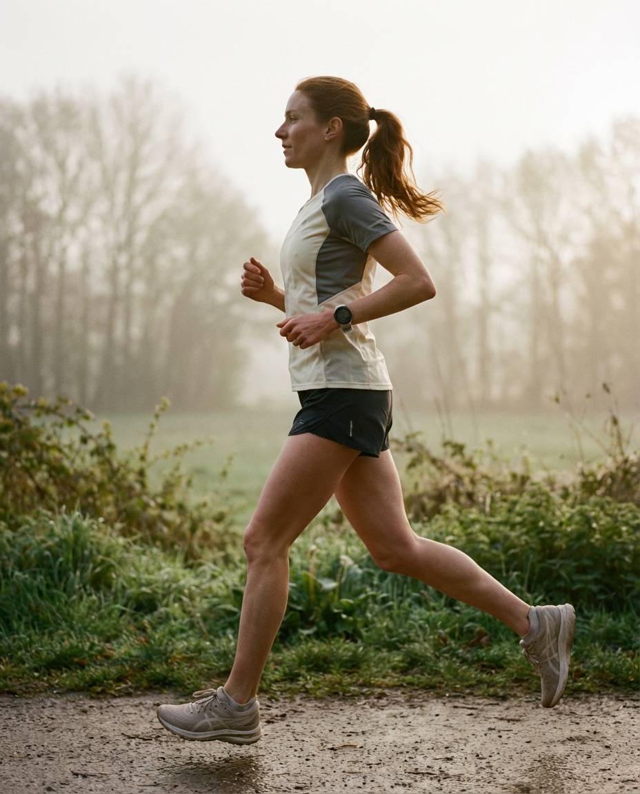 Women jogging in the landscape