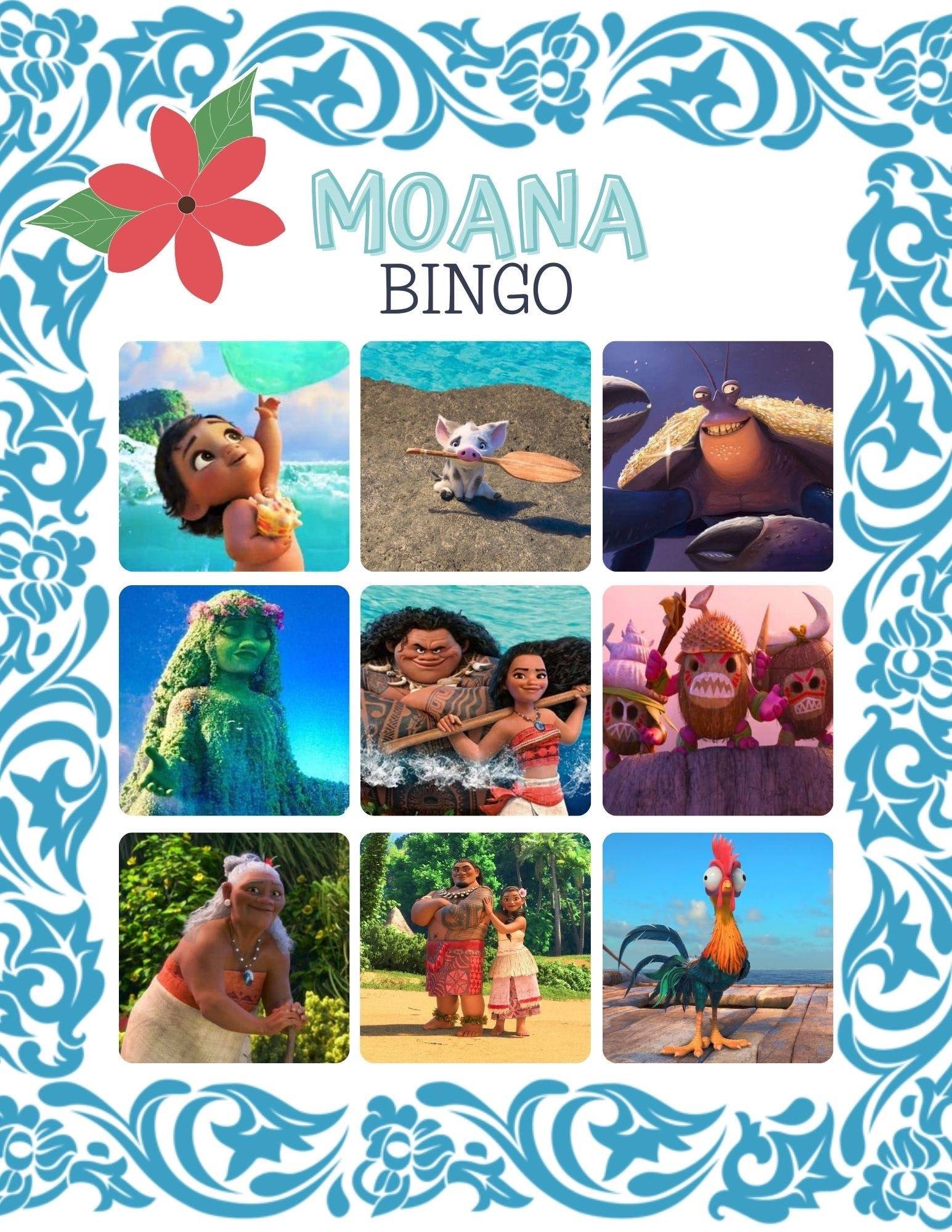Free Moana Bingo Game!