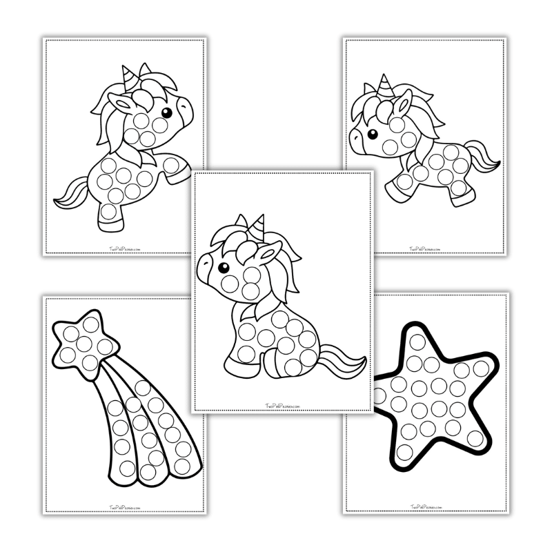 Giant Dot Marker Coloring Page (Summer theme) - Toddler at Play