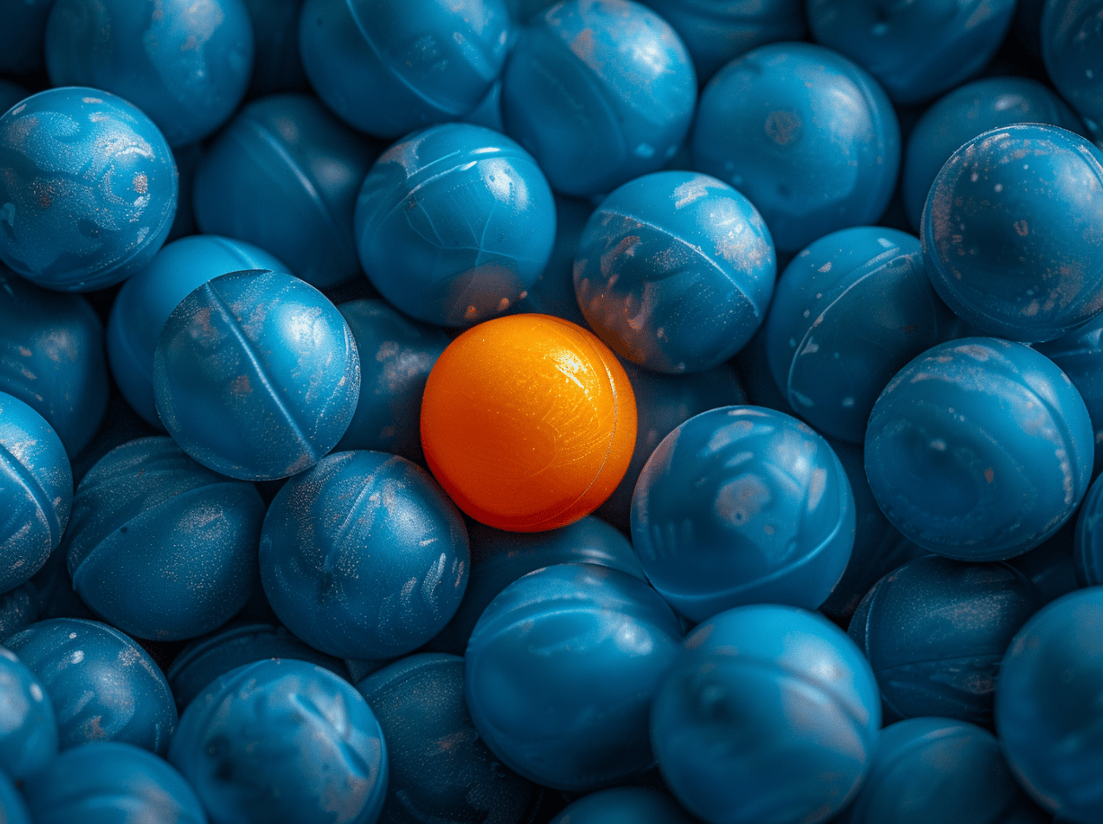 One orange ball showing differentiation