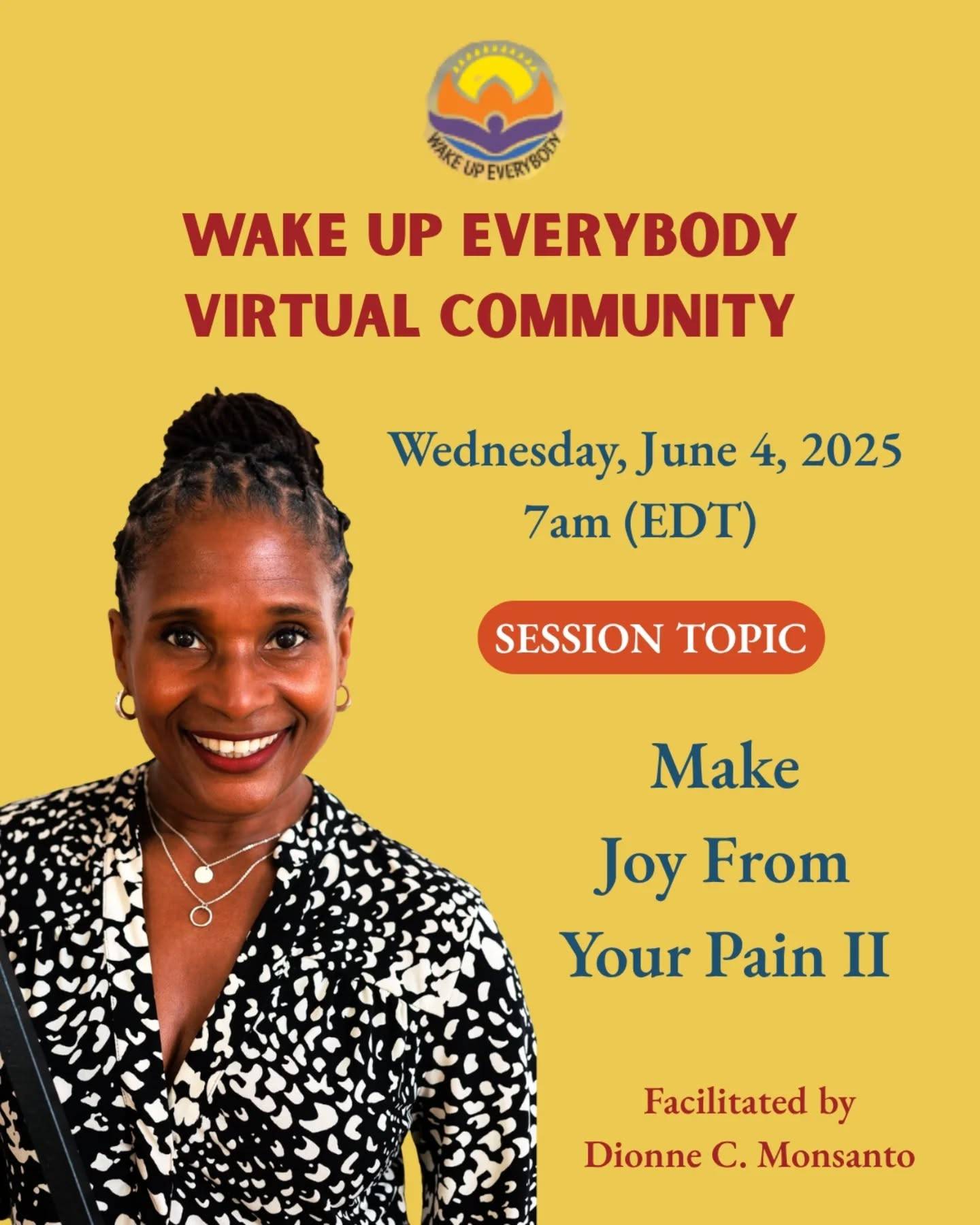 ☀️ Wake Up Call: Last Chance to Catch This Energy ☀️

Just in case you missed all the masterclasses, or circles I’ve led over the past seven weeks...
 
THIS is your chance.
 ✨ One more taste.
 ✨ One more sacred space.
 ✨ One more invitation to begin again.
💚 
Join me 
Wednesday
7 am EDT 
for a powerful 30-minute session inside the @wakeupeverybodyvirtual Wake Up Everybody Virtual Community

It’s the 9th and final taster before I launch the Holding Space—and it’s the only one I’m offering in June.

If you’ve been feeling the nudge to start your healing journey, to make space for your grief, your growth, and your JOY—

🕊️ this is it. I’ve shown up for you week after week. Now it’s your turn.

✨ Register via the link in my bio or go to 
bit.ly/wakeupmovement

Let’s move you forward...
We are better together.

#MakeJoyFromPain #TheHoldingSpace #GriefTransformation #HealingWithDionne #WakeUpEverybody #GriefSupport  #HealingInCommunity #TransformationIsPossible  #BlackMentalHealthMatters #SiweLives #SelfCareWithDionne #JoyIsYourBirthright