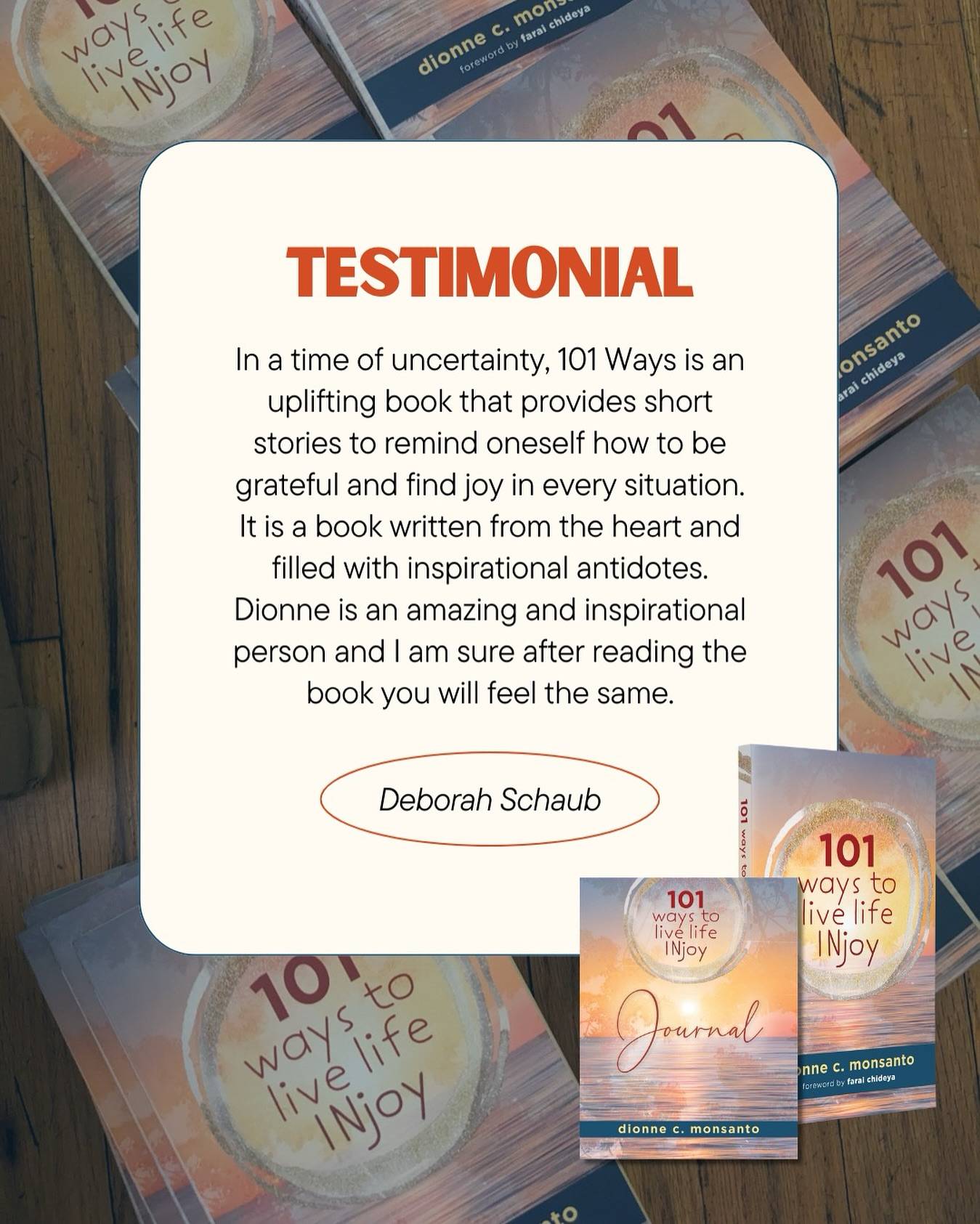 ✨
 Healing Through Grief & Finding Joy
✨
In times of uncertainty and tragic loss, finding joy can feel impossible. 
💔 
But 101 Ways to Live Life INjoy is here to help. This book offers heartfelt moments, inspiration, and practical tools to guide you through grief and back to joy. 
🌿💛
As Deborah Schaub @deborahschaub shares:

📖 “101 Ways is an uplifting book that provides short stories to remind oneself how to be grateful and find joy in every situation. It is a book written from the heart and filled with inspirational anecdotes.”

If you’re navigating grief or a tragic loss, this book can be your companion on the journey to healing. 
✨
📚 Get your autographed copy today! Bundle it with a journal and capture your responses!
💛 Drop a 💛 in the chat if you could use daily inspiration and tools to chart your path to joy.

📩 DM me or visit the link in bio.

💬 Let’s talk—you’re not alone.

#IAmBlackHistory #BlackHistory365 #BlackHistoryMonth #BlackAuthors #LiveLifeINjoy #JoyIsYourBirthright #LinkInBio #TransformationIsPossible #HealingAfterLoss #GriefToGrowth #ChooseGrowth #WomenHealingTogether #FromGriefToStrength #ThrivingThroughGrief #FindYourJoy #MindfulHealing #SelfCareThroughGrief #LossToLight