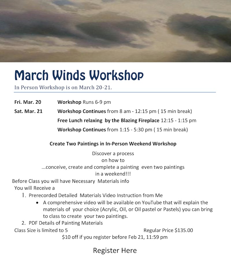 In-Person March Windy Workshop with Judith Reidy