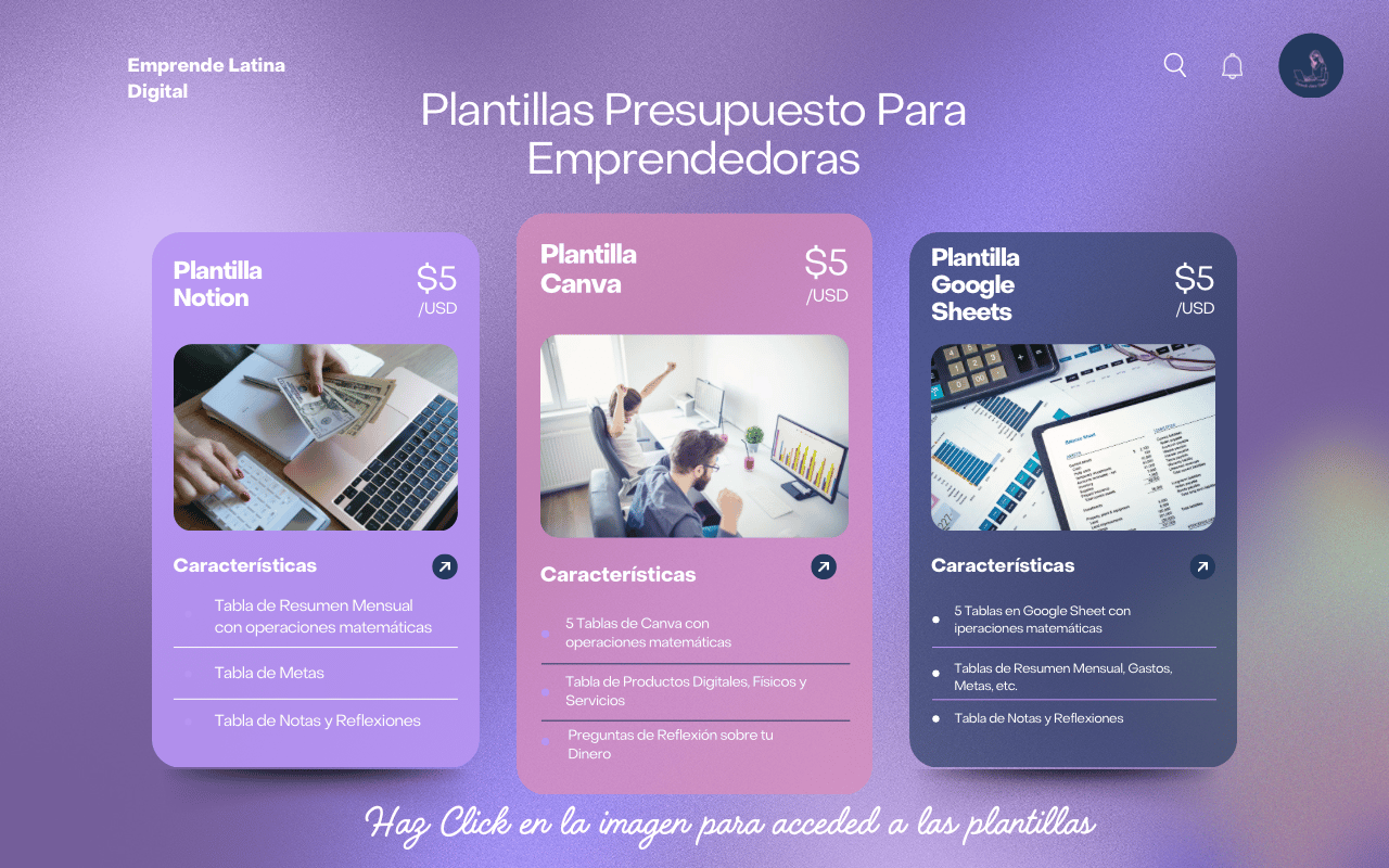 Plantillas Presupuesto Para Emprendedoras