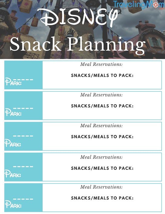 Get your FREE Disney Snack Planning Itinerary!