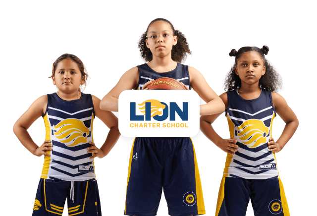 LION Charter School Students with the LION logo