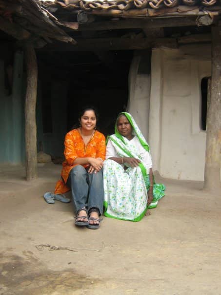 Mridu in a village in UP in 2007-2008 interviewing people in rural India