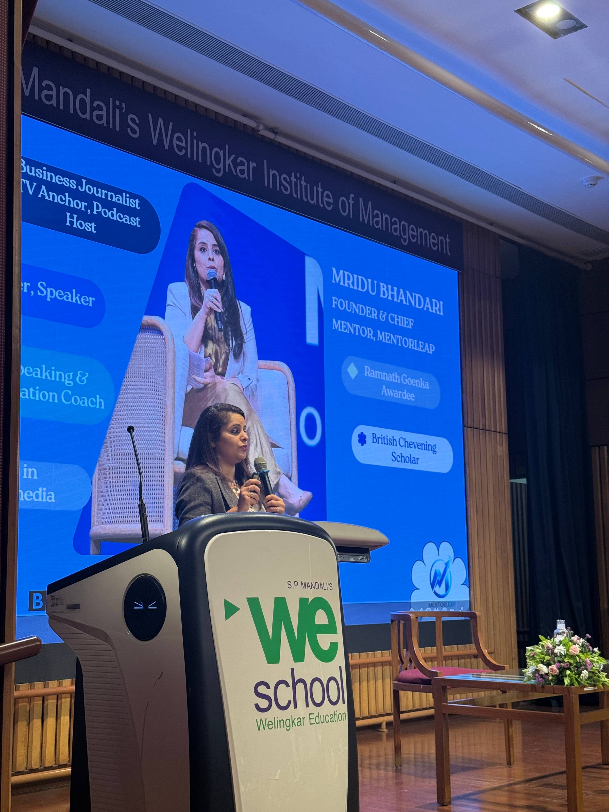 Giving a Keynote Talk at Welingkar Institute of Management
