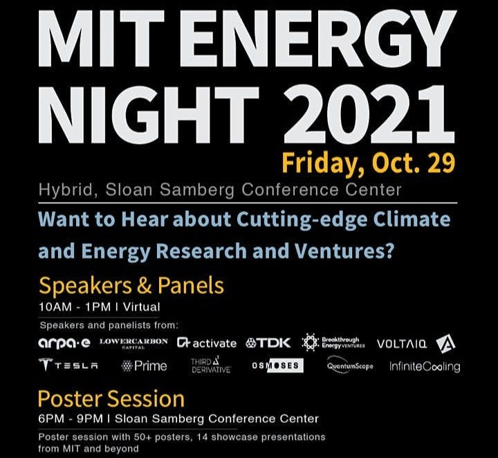 MIT Energy Night poster