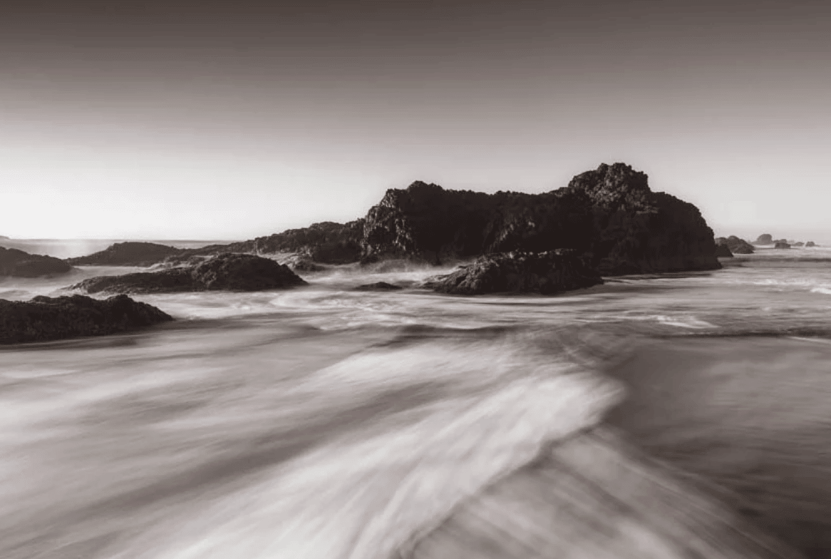 Oregon coast long exposure wave photo