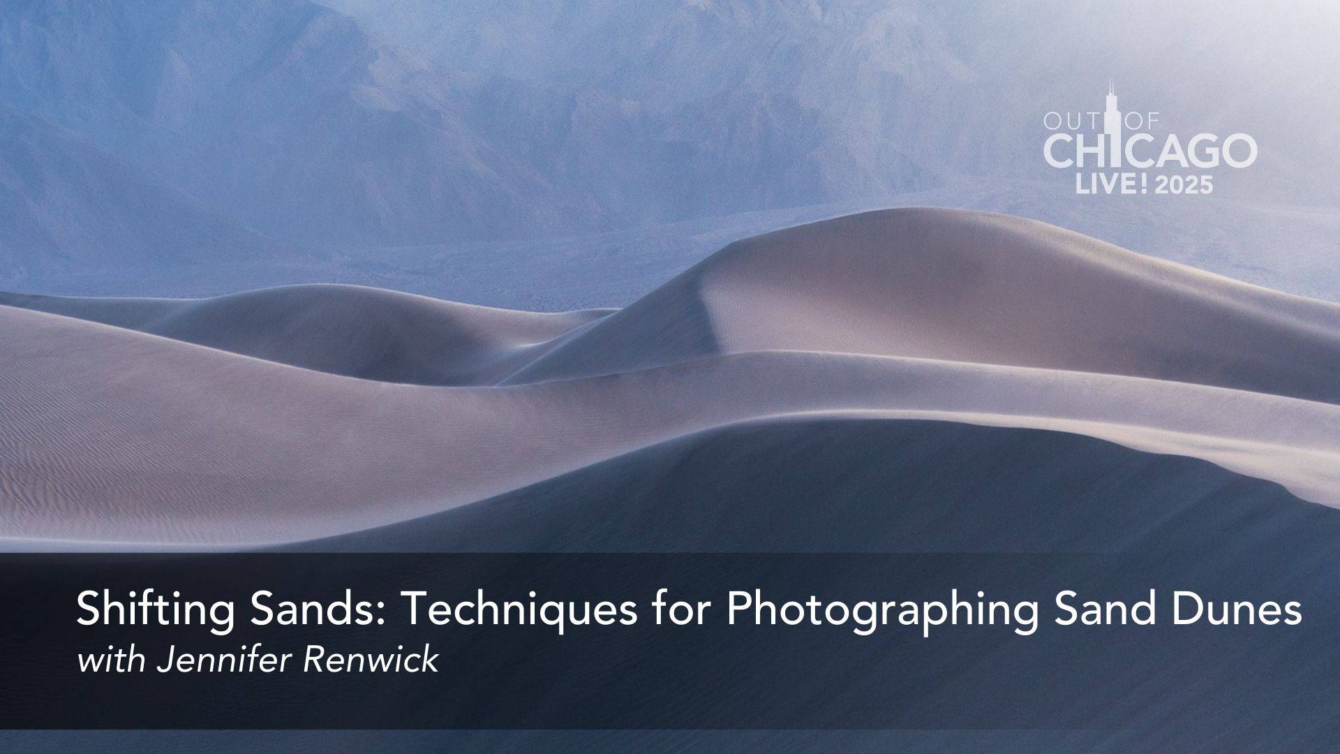 Sand dunes in Death Valley and the title of an upcoming presentation. 