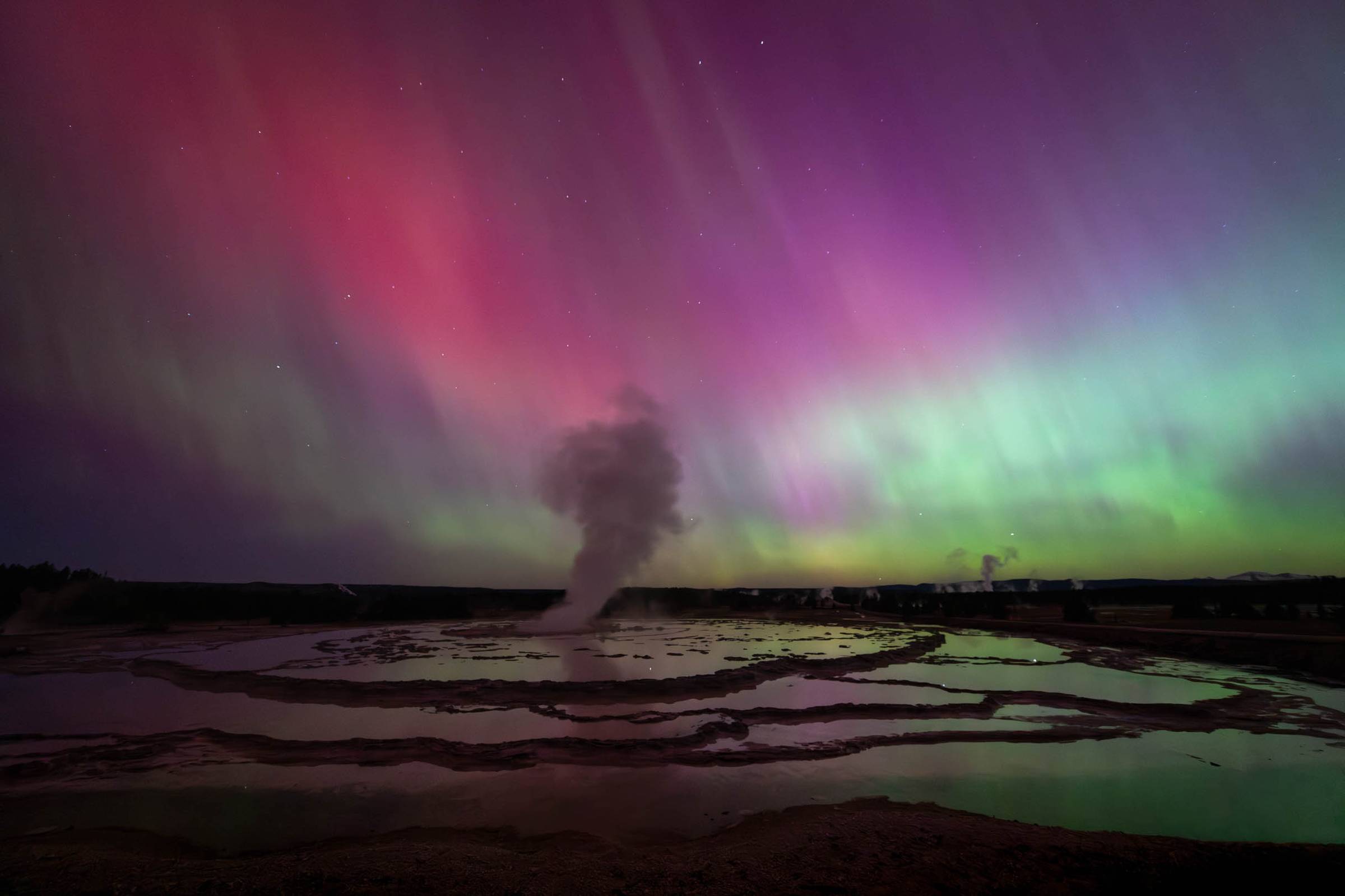 Great Fountain Geyser Aurora