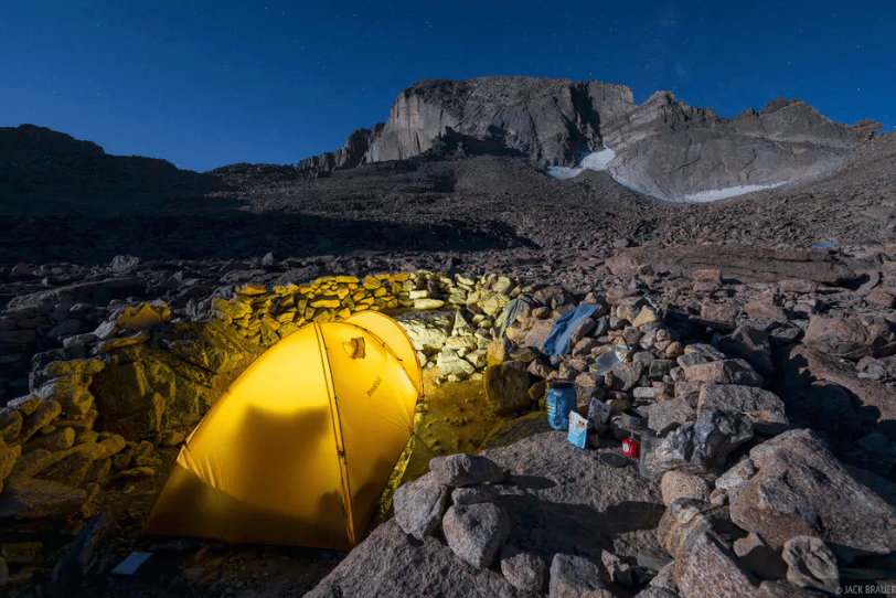 mountain scene with a tent