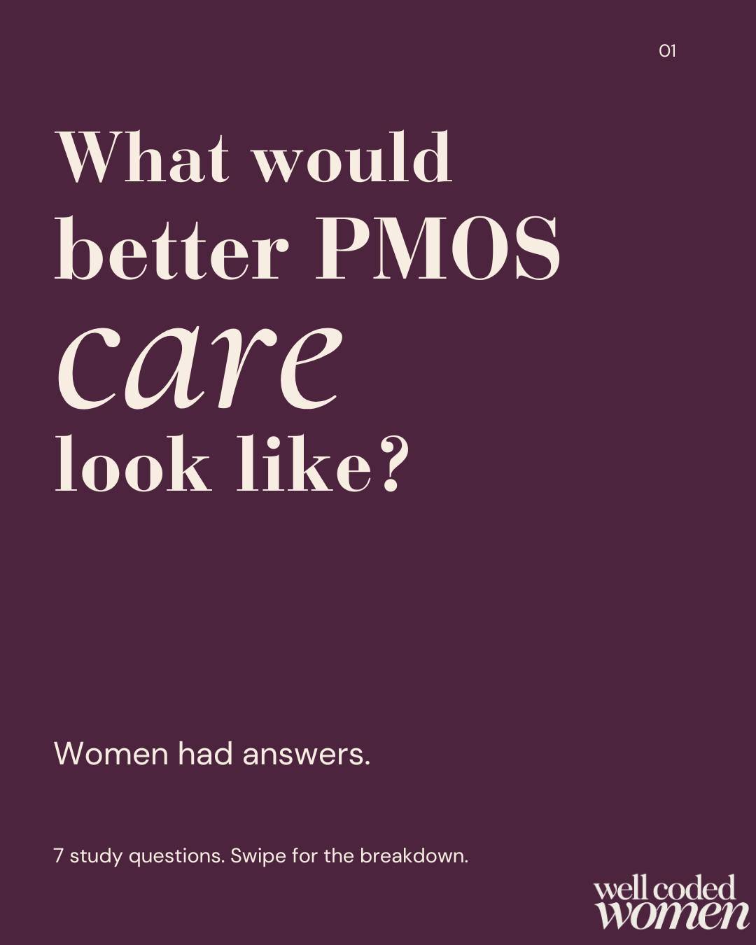 You got the diagnosis. Did you leave knowing what comes next?

Researchers interviewed 25 women in Canada about improving PCOS care. Women wanted credible information from their doctors, better access to knowledgeable clinicians, and support that included their mental health.

The researchers asked seven questions. This carousel breaks down what the paper reported, including where it didn’t give a separate answer.

The takeaway: an explanation and a path to support belong in the conversation about care.

This was a small Canadian interview study, published in 2022 using the term PCOS. It identified patient priorities; it didn’t test whether the proposed changes improved outcomes.

What’s one thing you wish someone had explained at diagnosis? Share only what you’re comfortable with 🤍

Save this for your next appointment, and follow @wellcodedwomen for women’s health research broken down by a scientist.

Study: Ismayilova & Yaya, BMC Women’s Health (2022).
DOI: 10.1186/s12905-022-01734-w

#WellCodedWomen #PCOS #PMOS #WomensHealth #PatientAdvocacy