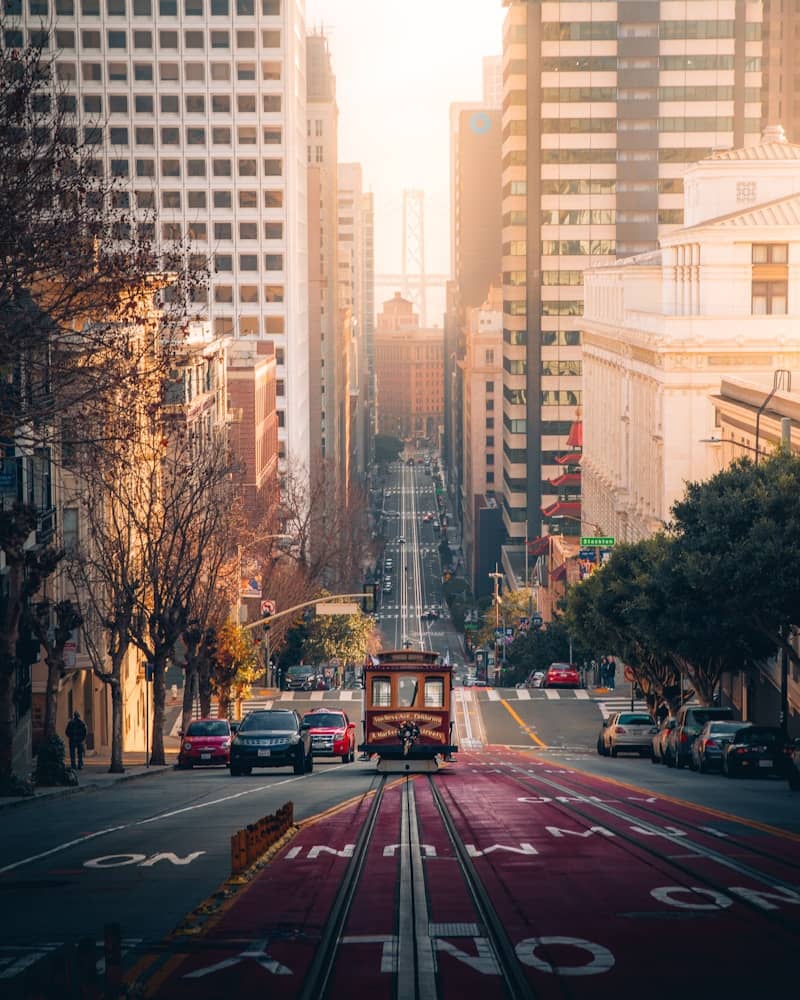 cars on road near high rise buildings during daytime