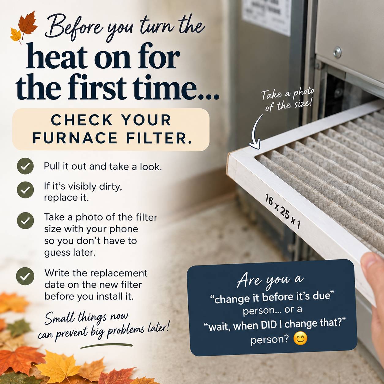 do this before turning your heat on
