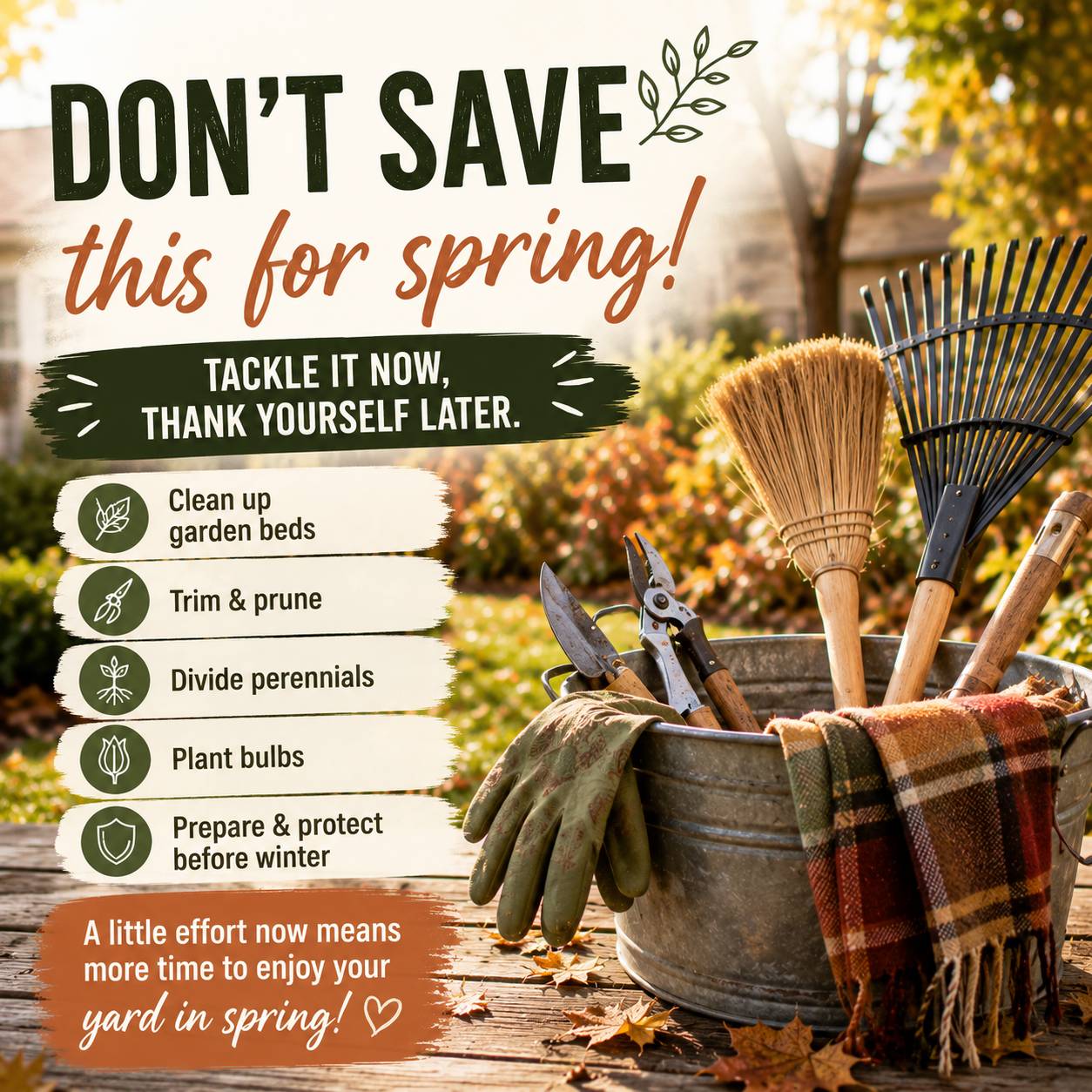 6 things to tackle around the house this month + it’s time to start winterizing!