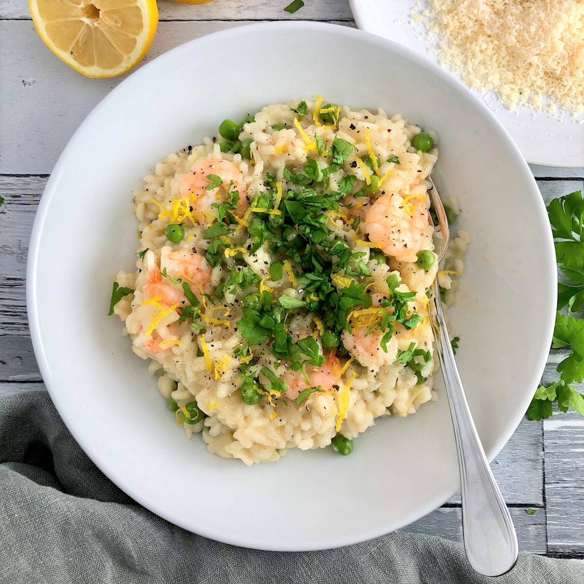 prawn and pea risotto