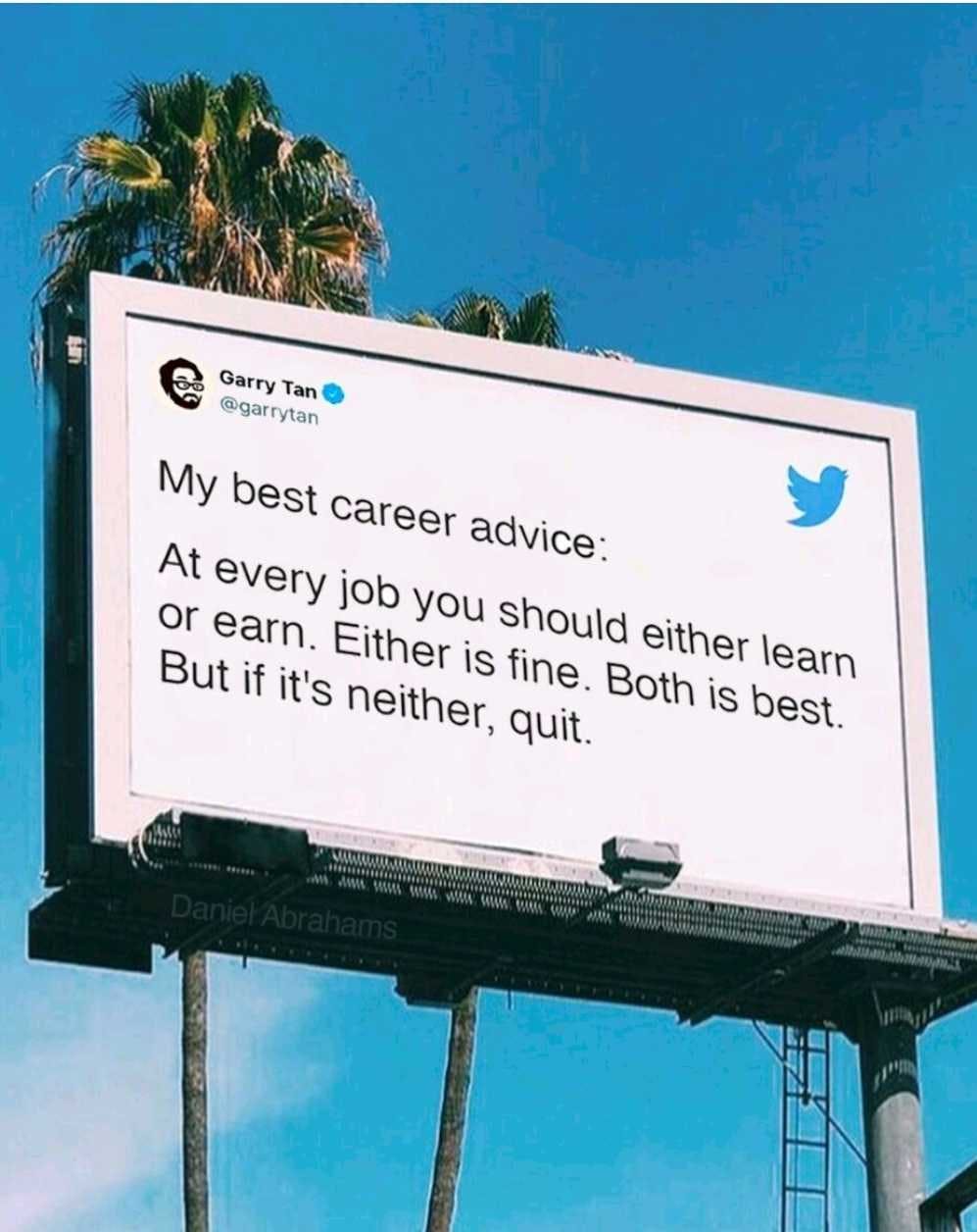 career advice to earn or learn