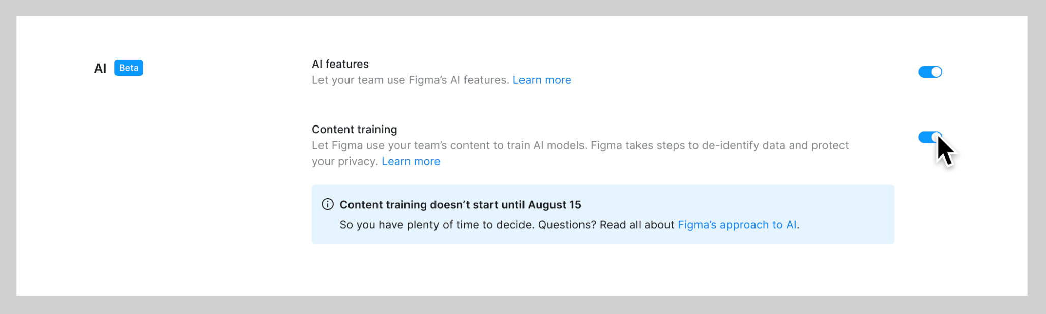 opt out of figma ai