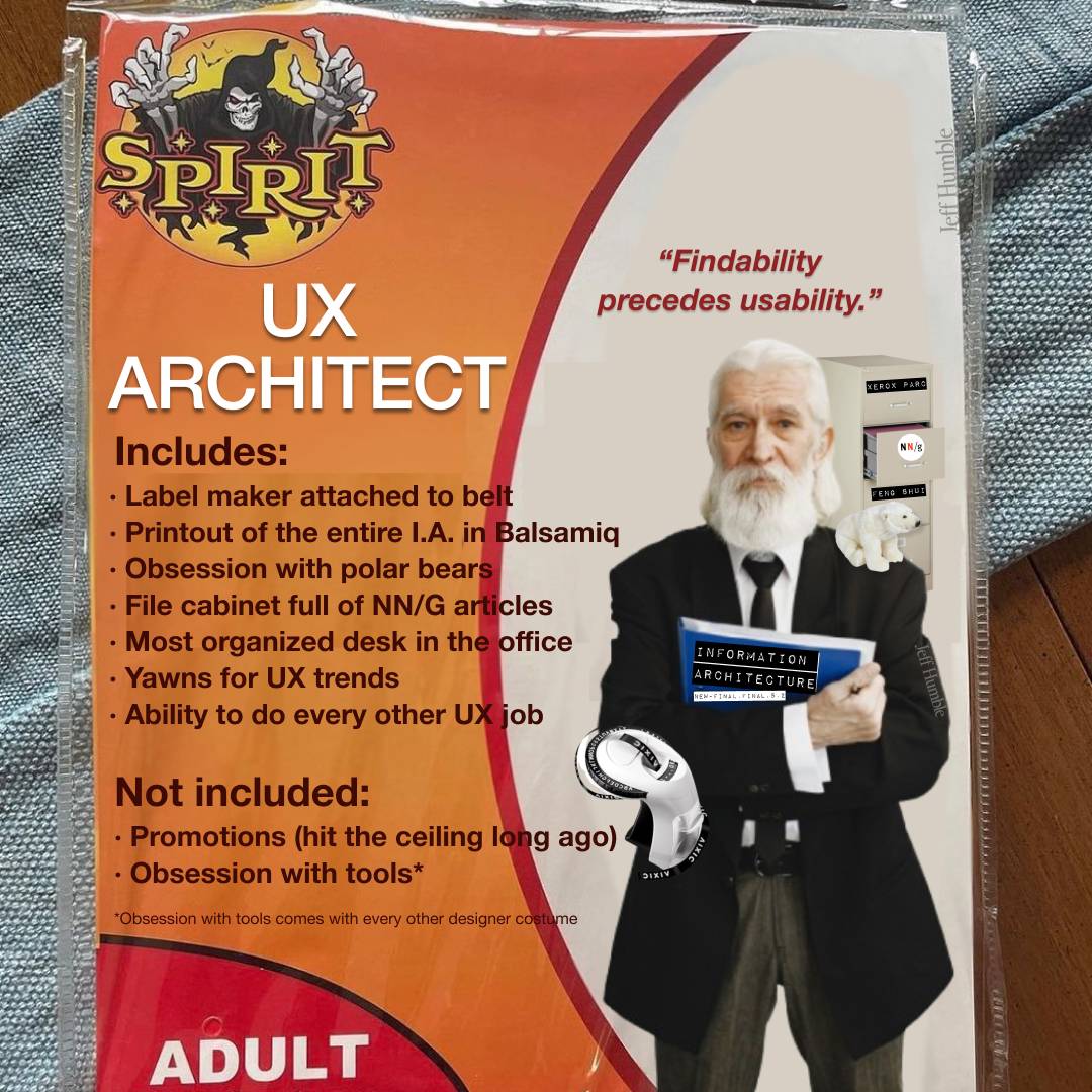 ux architect halloween costume meme