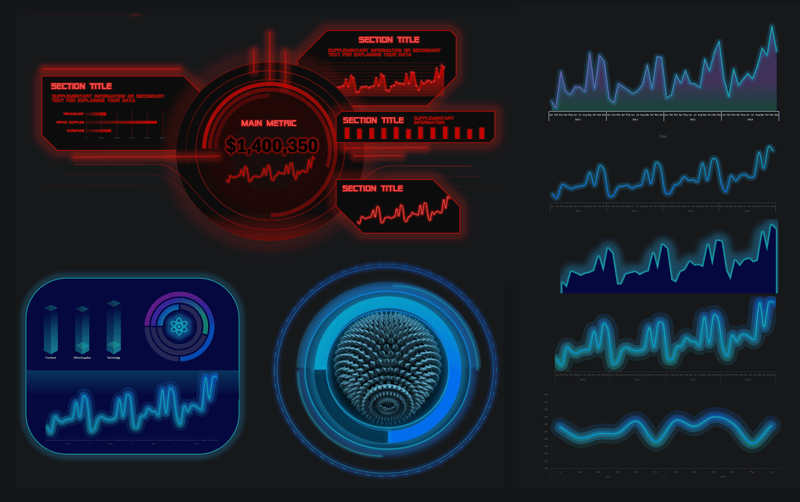Neon Chart Designs — Excel template by Big Excel Energy