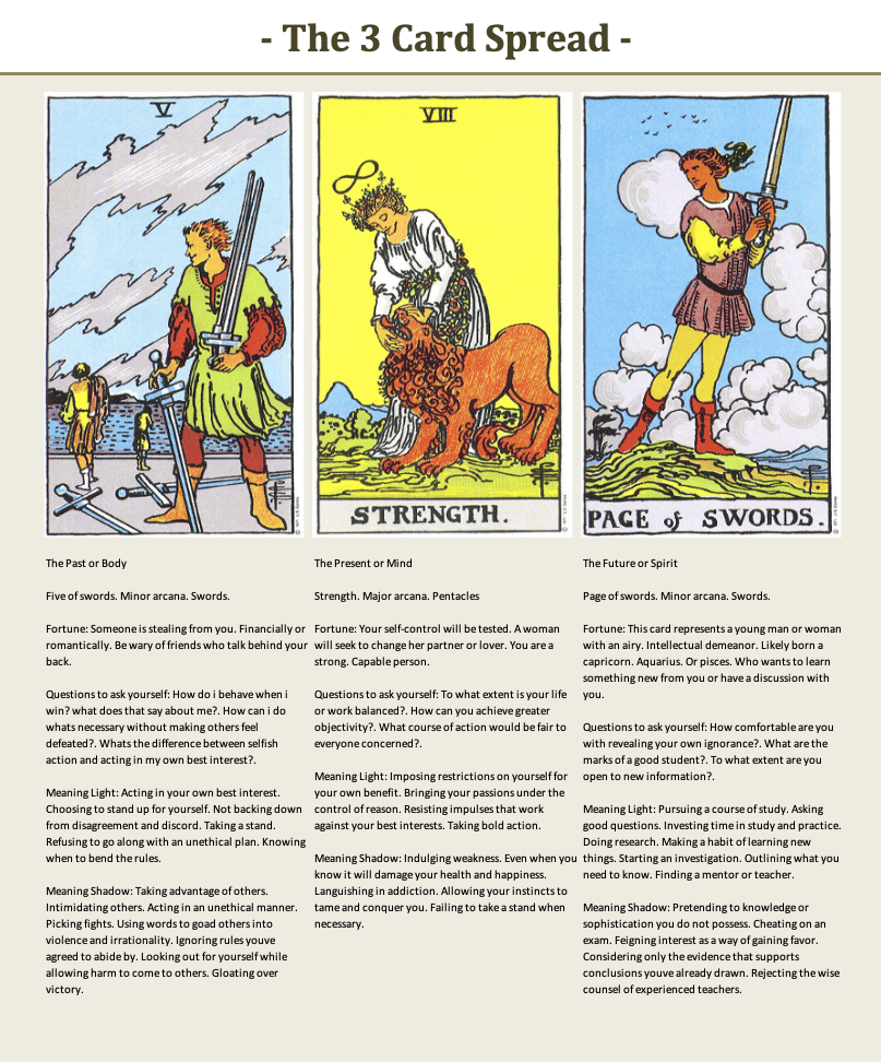 Excel Tarot Deck — preview