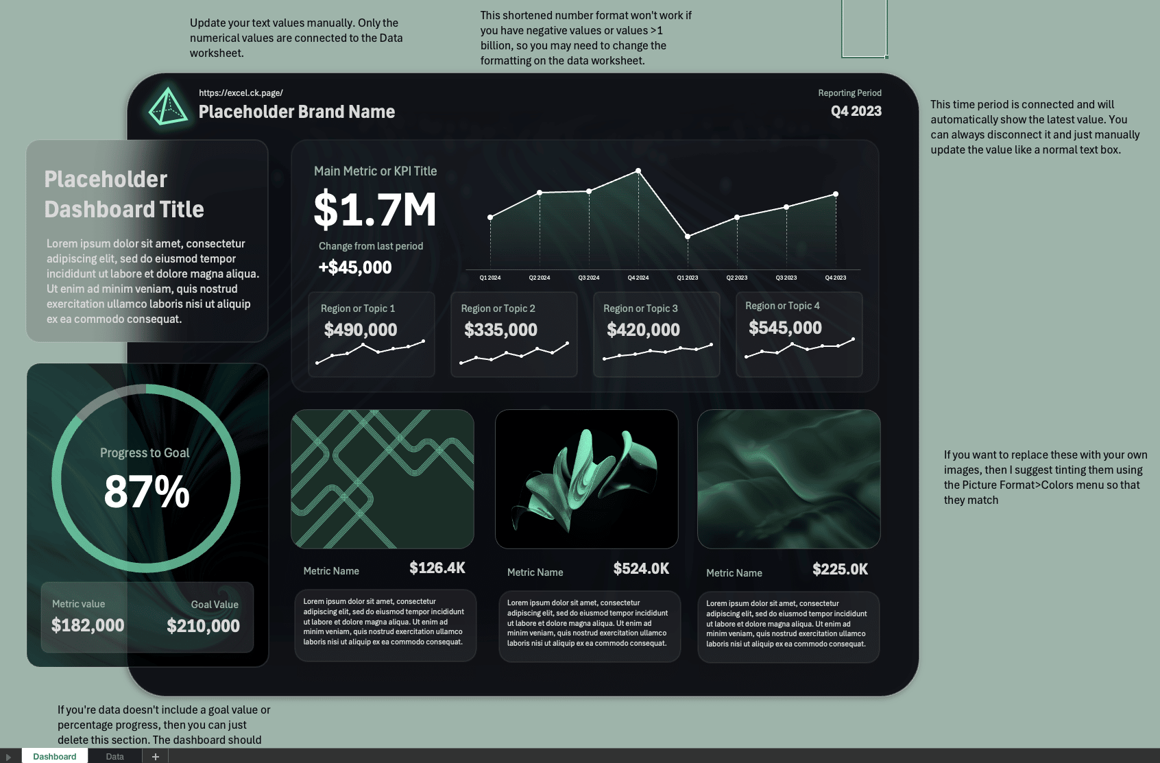 Customizable Excel Dashboard Template — preview