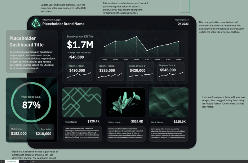 Customizable Dashboard Template — Excel template by Big Excel Energy