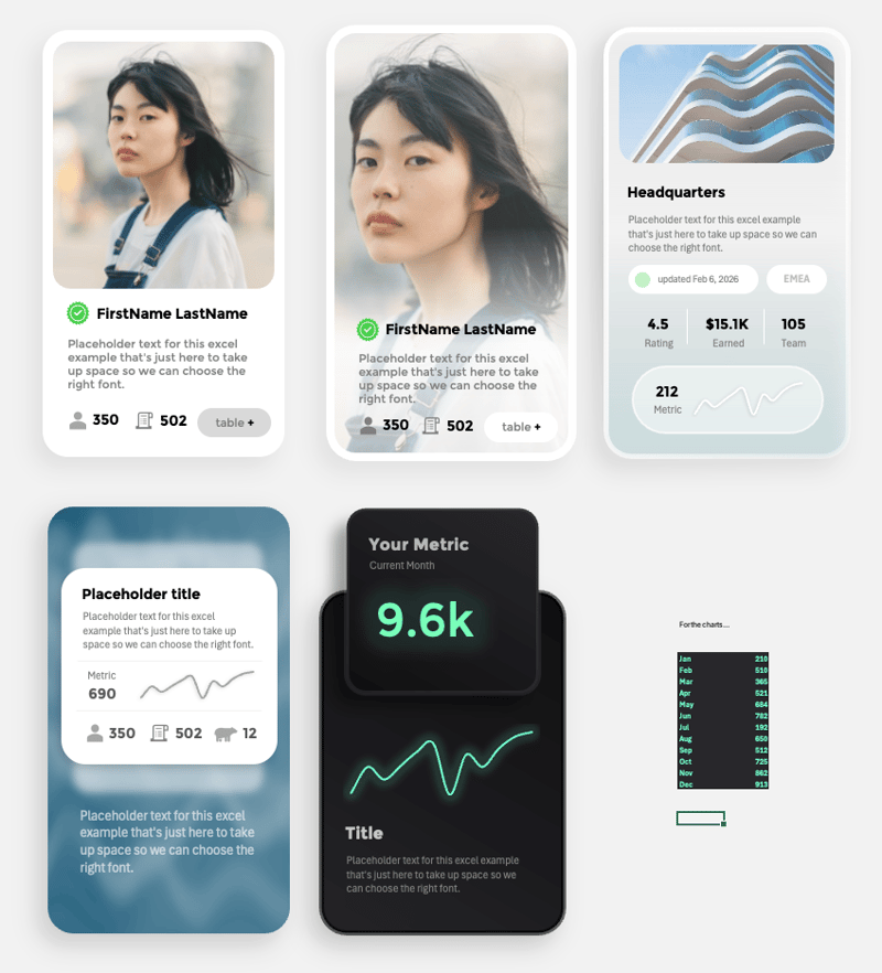 Excel Card Layouts — Excel template by Big Excel Energy
