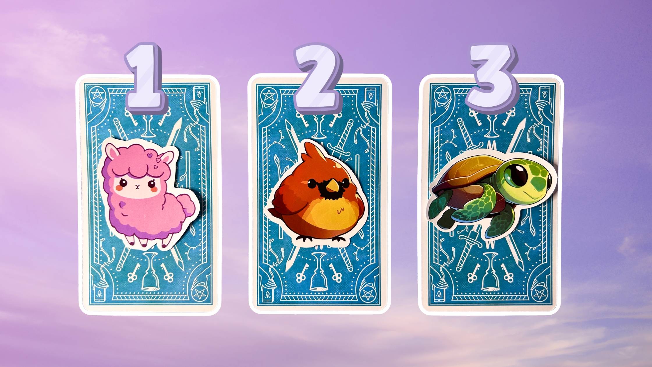 Three tarot pick a card piles on the rest of your life: pile 1 - alpaca, pile 2 - bird, and pile 3 - turtle