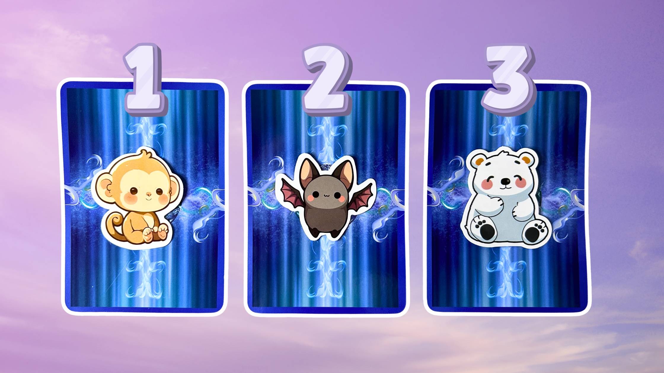 Three tarot and oracle pick a card piles on march 2026: pile 1 - monkey, pile 2 - bat, and pile 3 - bear