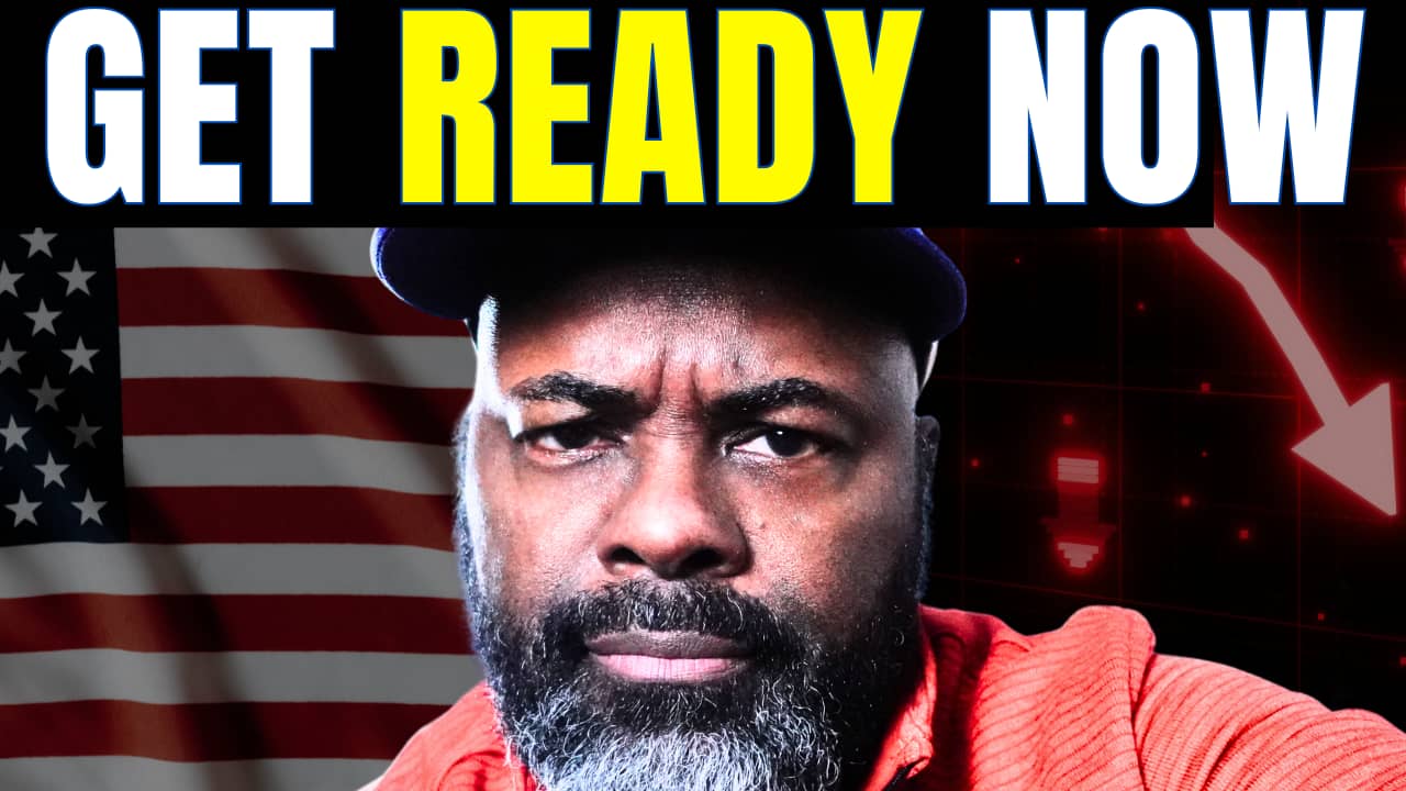 Eric Bowie with “GET READY NOW” financial warning graphic.