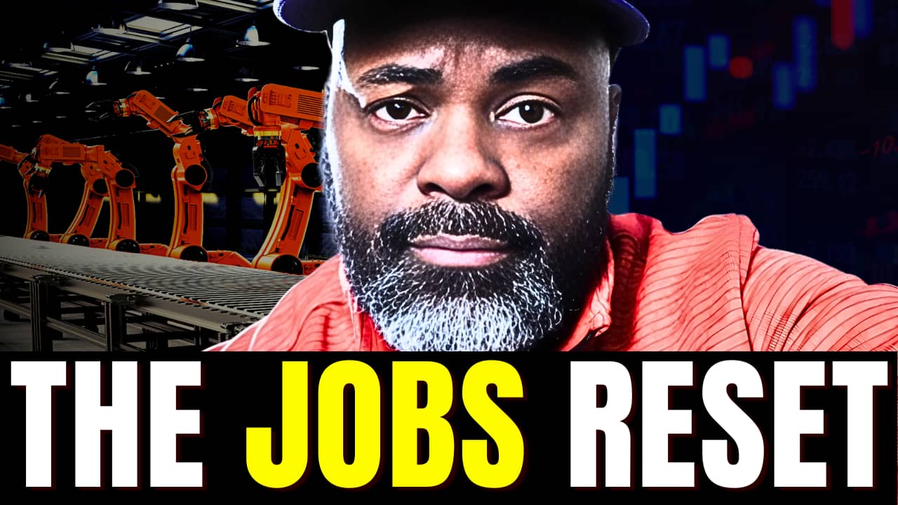 Eric Bowie discussing “The Great Jobs Reset” as AI, strong jobs data, and stock market highs reshape the economy in 2025.