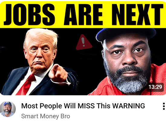 Sunday economy update video thumbnail showing job market analysis and economic outlook