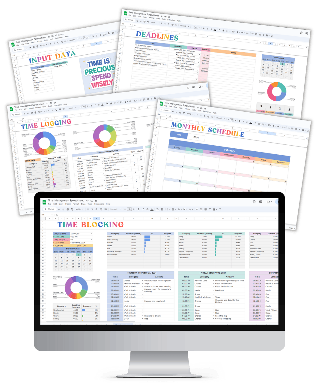 THE ULTIMATE TIME MANAGEMENT SPREADSHEET FROM SIMPLE HAPPINESS BIZ 