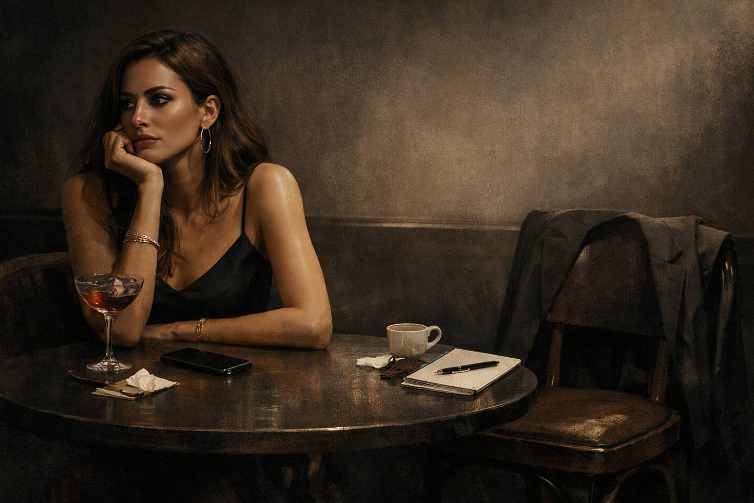 high maintenance woman alone at bar