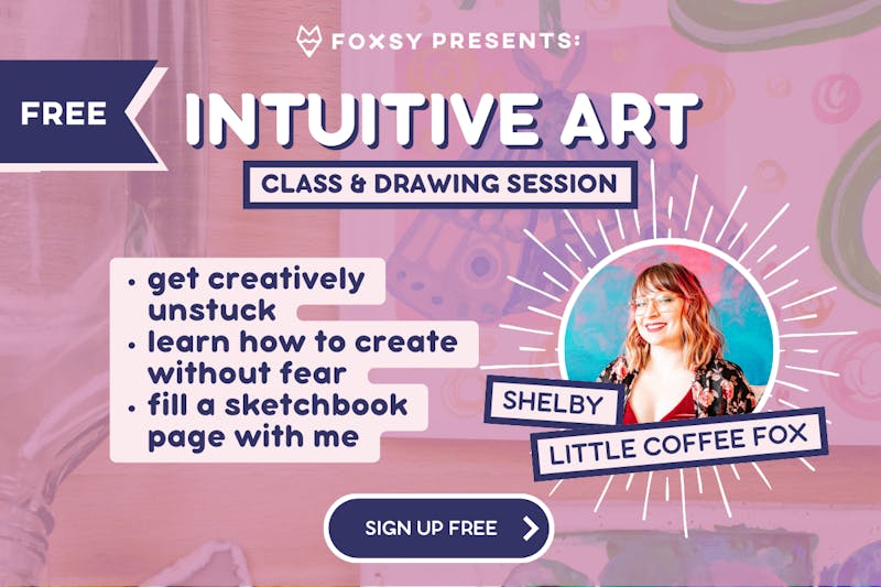 Intuitive Art webinar graphic with details on the class.