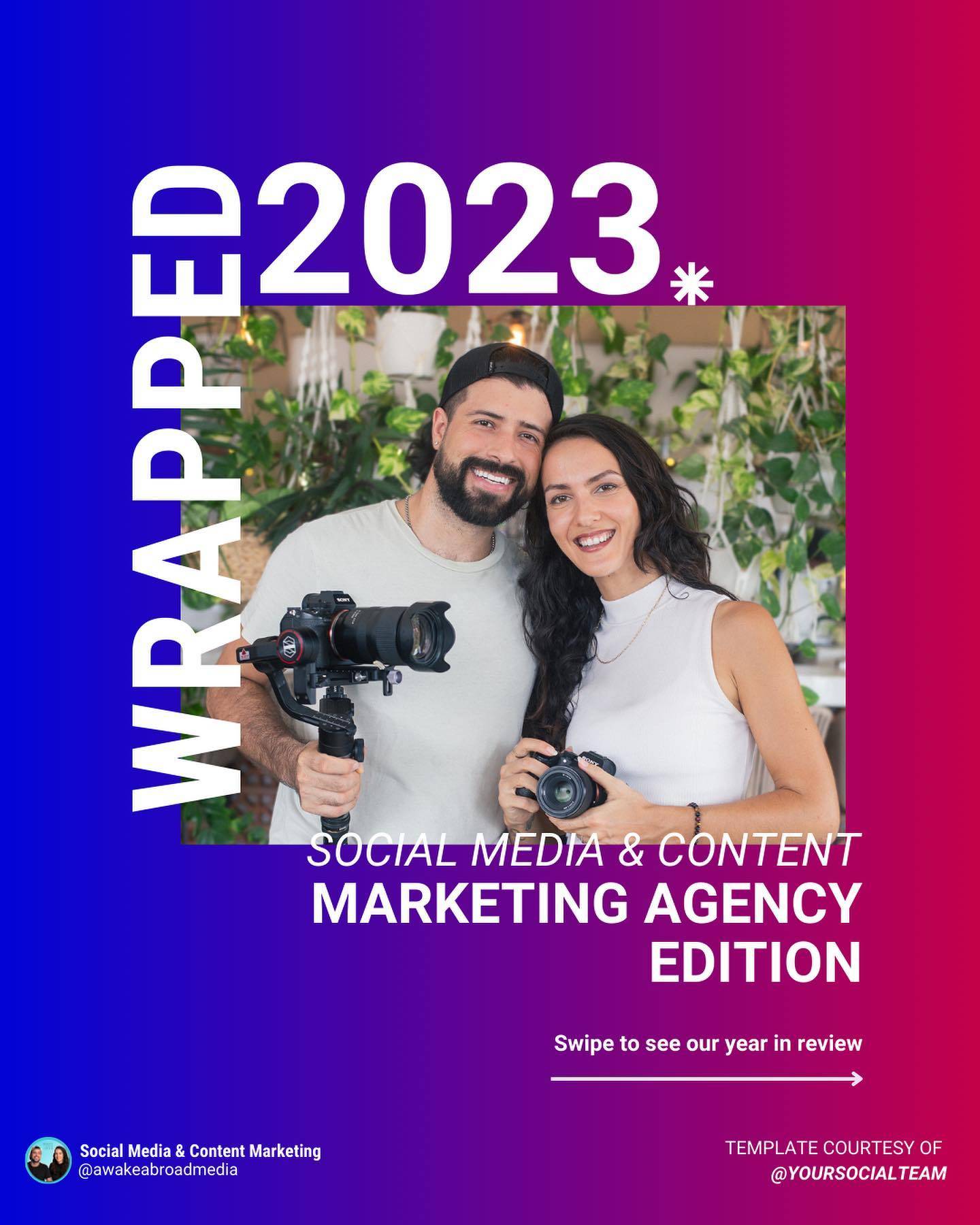 Unwrap 2023 with us 🎁

It’s so fun to look back on our year and see what we accomplished - by the numbers - minus the sales ‘cause bookkeeping is not our strong suit and needs finalizing 😅

Here are some things we are most proud of 🥰

✨Starting our social media agency and creating a sought after package that actually helped entrepreneurs grow their presence online

✨Being hired to create content for Uber, Intel, Getty Images, and Mars

✨Creating a system & a content workflow that allowed us to post for 100 days straight on Instagram

✨Starting our YouTube journey and getting our first 200 subscribers 

Enough about us, it’s your turn! What are you most proud of achieving in 2023?

Special thanks to @yoursocialteam for the wrapped template!

———

#creativemarketingagency #socialmediaagencyservices #youtuberslife #socialmediacontentcalendar #businessownersofinstagram #marketingagencylife #contentcreatorsofinstagram #2023wrapped #socialmediacoach #marketingexpert #creativemarketing #torontocommercialphotographer #smallbusinesstoronto #commercialcontent #commercialvideography #commercialvideographer
#commercialphotographers #torontomarketingagency #torontobusinesses #torontosocialmediaagency #socialmediaserviceprovider #airtable