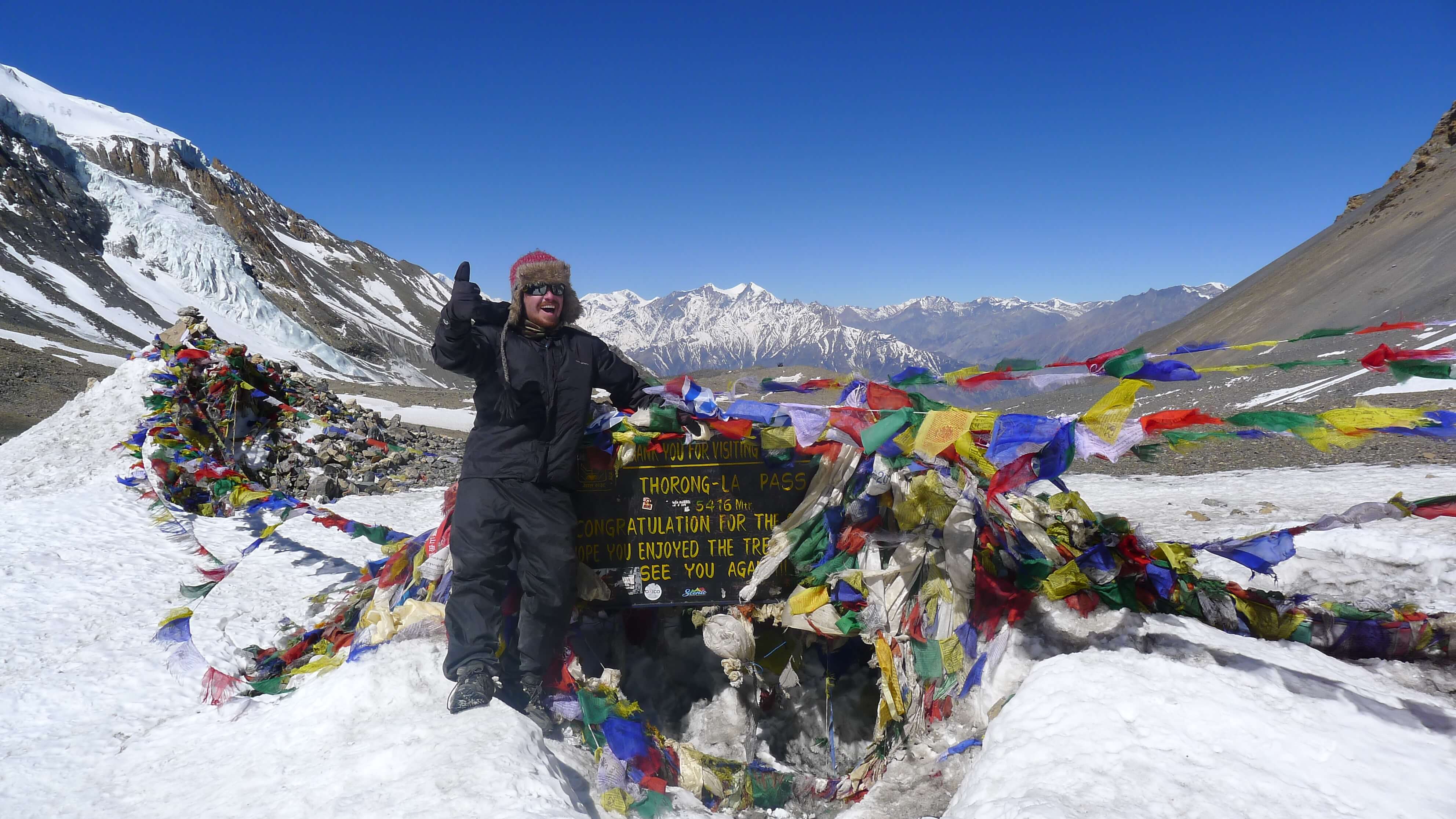 Will Hatton enjoying a Himalayan panorama while budget travelling in Nepal